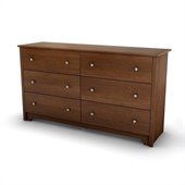 South Shore Concord 6 Drawer Double Dresser in Somptuous Cherry Finish