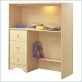 South Shore Newton Loft Kids 3 Drawer Desk With Hutch in  Natural Maple Finish