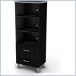 ADD TO YOUR SET: South Shore Cosmos Shelf Bookcase in Black Onyx and Charcoal Finish