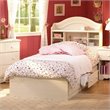 South Shore Summer Breeze Twin Bookcase Storage Bed Set in Vanilla Cream Finish