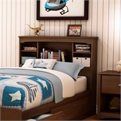 South Shore Nathan Kids Twin Bookcase Headboard in Sumptuous Cherry Finish
