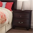 ADD TO YOUR SET: South Shore Dover Traditional 2 Drawer Nightstand in Dark Mahogany Finish