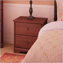 South Shore Wakefield 2 Drawer Nightstand in Raspberry Wash Finish
