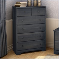 South Shore Wakefield 5 Drawer Chest in Blueberry Wash Finish