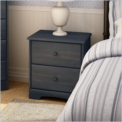 South Shore Wakefield 2 Drawer Nightstand in Blueberry Wash Finish