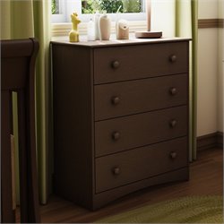 South Shore Furniture Angel 4 Drawer Chest in Espresso Finish
