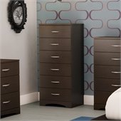 South Shore Back Bay Single 6 Drawer Lingerie Chest in Chocolate Finish