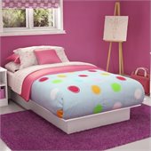 South Shore Libra Kids Twin Platform Bed in Pure White Finish