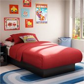 South Shore Libra Kids Twin Platform Bed in Pure Black Finish