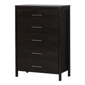 South Shore Gravity 5 Drawer Chest in Ebony Finish