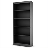 South Shore Axess 5 Shelf Bookcase in Pure Black
