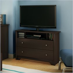 South Shore Breakwater TV Stand / Media Chest in Chocolate Finish