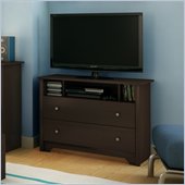 South Shore Breakwater TV Stand / Media Chest in Chocolate Finish