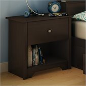 South Shore Breakwater Nightstand in Chocolate Finish
