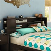 South Shore Breakwater Full / Queen Bookcase Headboard in Chocolate