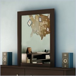 South Shore Breakwater Vertical Mirror in Chocolate Finish