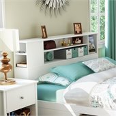 South Shore Breakwater Full / Queen Bookcase Headboard in Pure White Finish