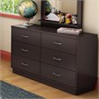 ADD TO YOUR SET: South Shore Logik 6 Drawer Double Dresser in Chocolate Finish