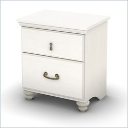 South Shore Dover Nightstand in White Wash Finish