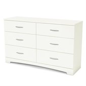 South Shore Maddox 6 Drawer Double Dresser in Pure White Finish