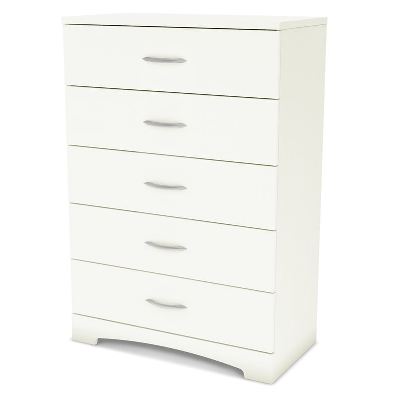 South Shore Step One Five Drawer Chest in Pure White
