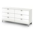 ADD TO YOUR SET: South Shore Affinato Kids 6 Drawer Double Dresser in Pure White Finish
