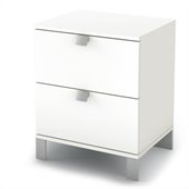 South Shore Affinato Nightstand in Pure White Finish