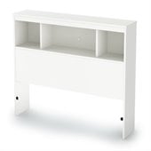 South Shore Affinato Twin Bookcase Headboard in Pure White Finish