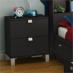 South Shore Affinato Nightstand in Solid Black Finish