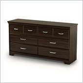 South Shore Versa Double Dresser in Moka Finish