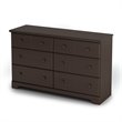 ADD TO YOUR SET: South Shore Summer Breeze 6 Drawer Double Dresser in Chocolate Finish