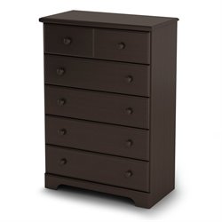 South Shore Summer Breeze 5 Drawer Chest in Chocolate Finish
