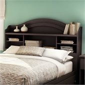 South Shore Summer Breeze Full Bookcase Headboard in Chocolate Finish