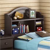 South Shore Summer Breeze Twin Bookcase Headboard in Chocolate Finish