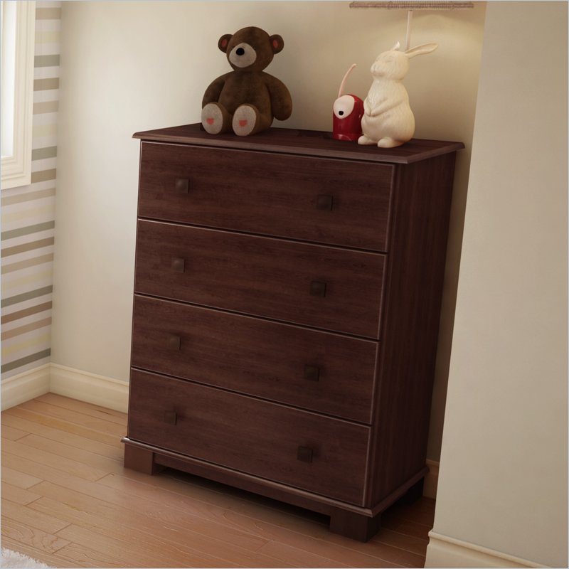 South Shore Precious Four Drawer Chest in Royal Cherry