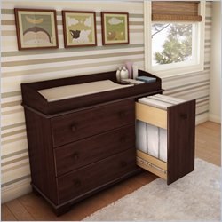 South Shore Sunny Baby Changing Table in Royal Cherry Finish