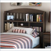 South Shore Newton Twin 39 Bookcase Headboard in Moka Finish