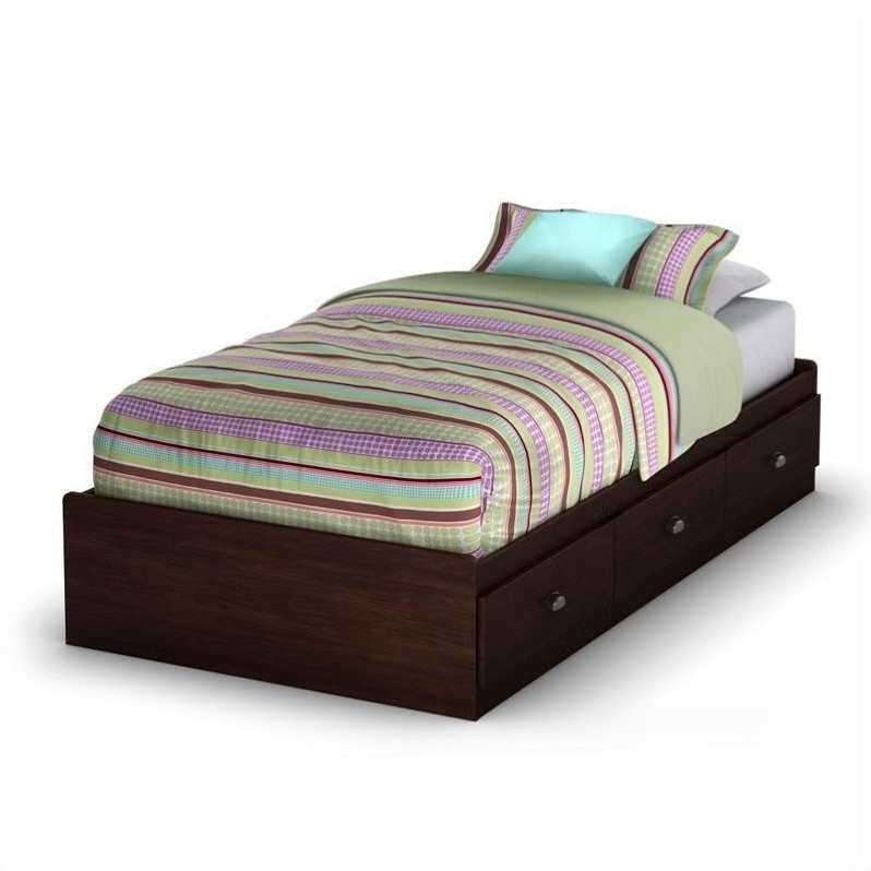 South Shore Willow Collection Twin Mates Bed - Havana