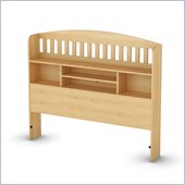 South Shore Newton Collection Full Bookcase Headboard in Natural Maple