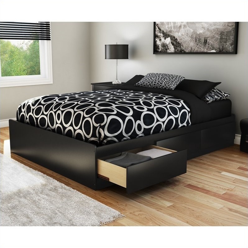 South Shore Full Storage Bed in Pure Black