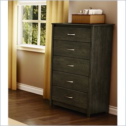 South Shore Torrence 5 Drawer Chest in Ebony