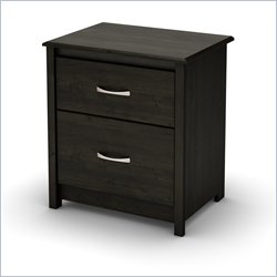 South Shore Torrence 2 Drawer Nightstand in Ebony