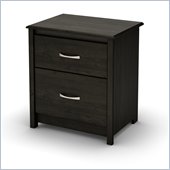 South Shore Torrence 2 Drawer Nightstand in Ebony