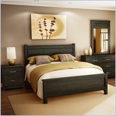 South Shore Torrence Queen Panel Bed 2 Piece Bedroom Set in Ebony