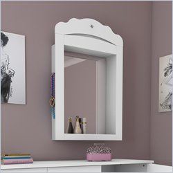 South Shore Sabrina Wall Mounted Mirror in Pure White