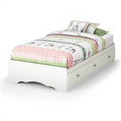 South Shore Sabrina Twin Mates Bed in Pure White