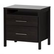 ADD TO YOUR SET: South Shore Gravity 2 Drawer Nightstand in Ebony Finish