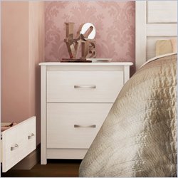 South Shore Torrence 2 Drawer Nightstand in White Wash