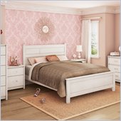 South Shore Torrence Queen Panel Bed 2 Piece Bedroom Set in White Wash