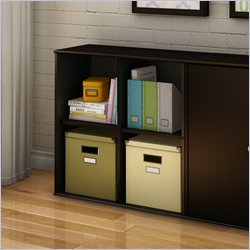 South Shore Stor It 4 Cubby Storage Unit in Chocolate